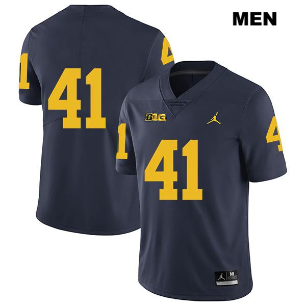 Men's NCAA Michigan Wolverines John Baty #41 No Name Navy Jordan Brand Authentic Stitched Legend Football College Jersey MB25S32QZ
